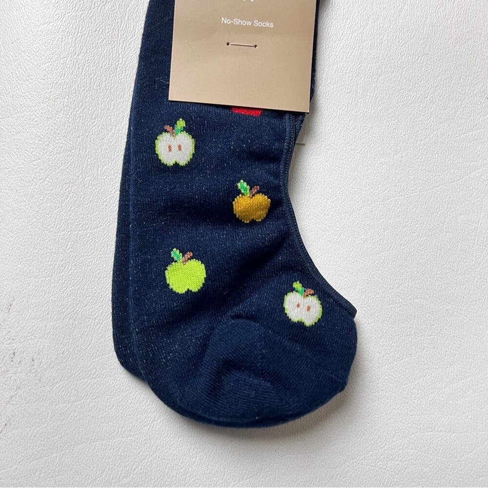 J.Crew Women's Fall Theme Apple No Show Socks One Size NWT